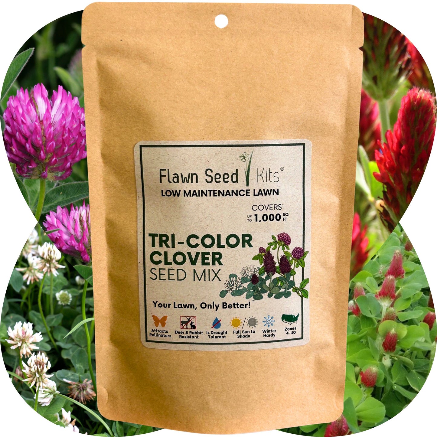 Tri-Color Clover Seed Blend