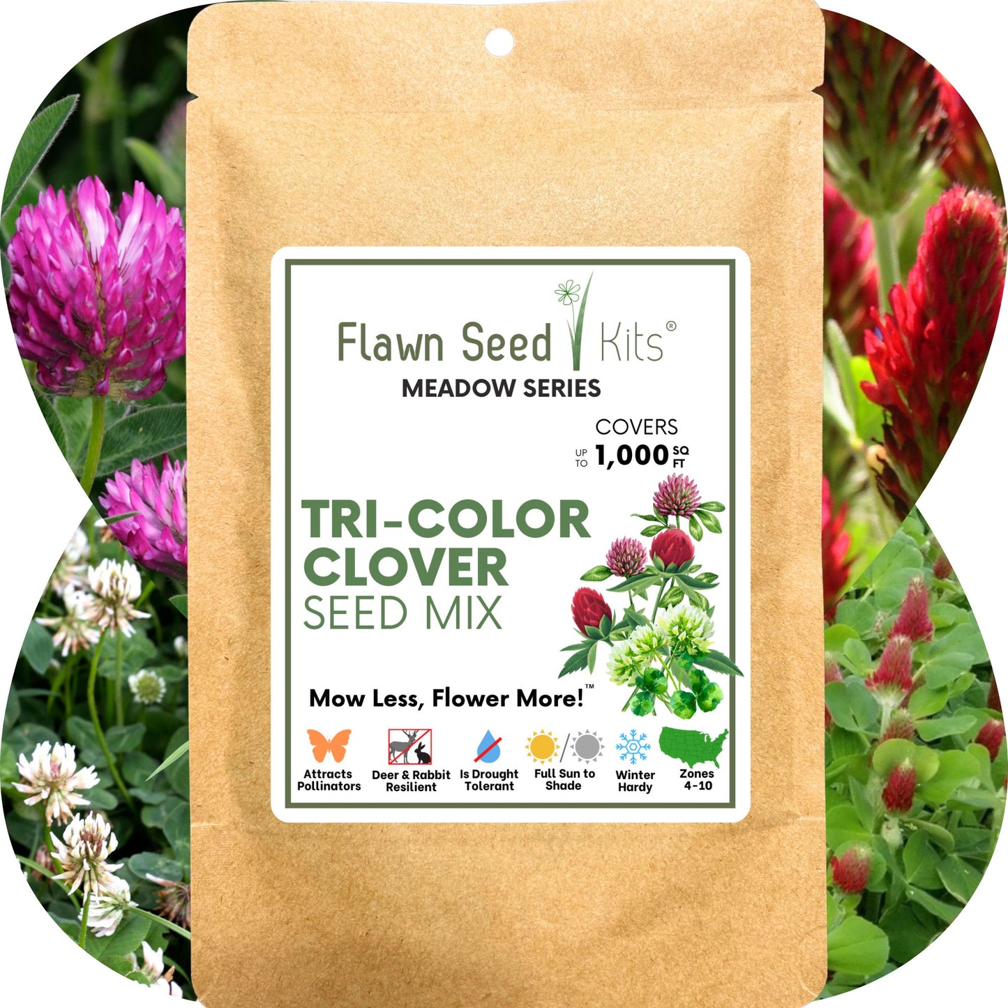 Tri-Color Clover Seed Blend