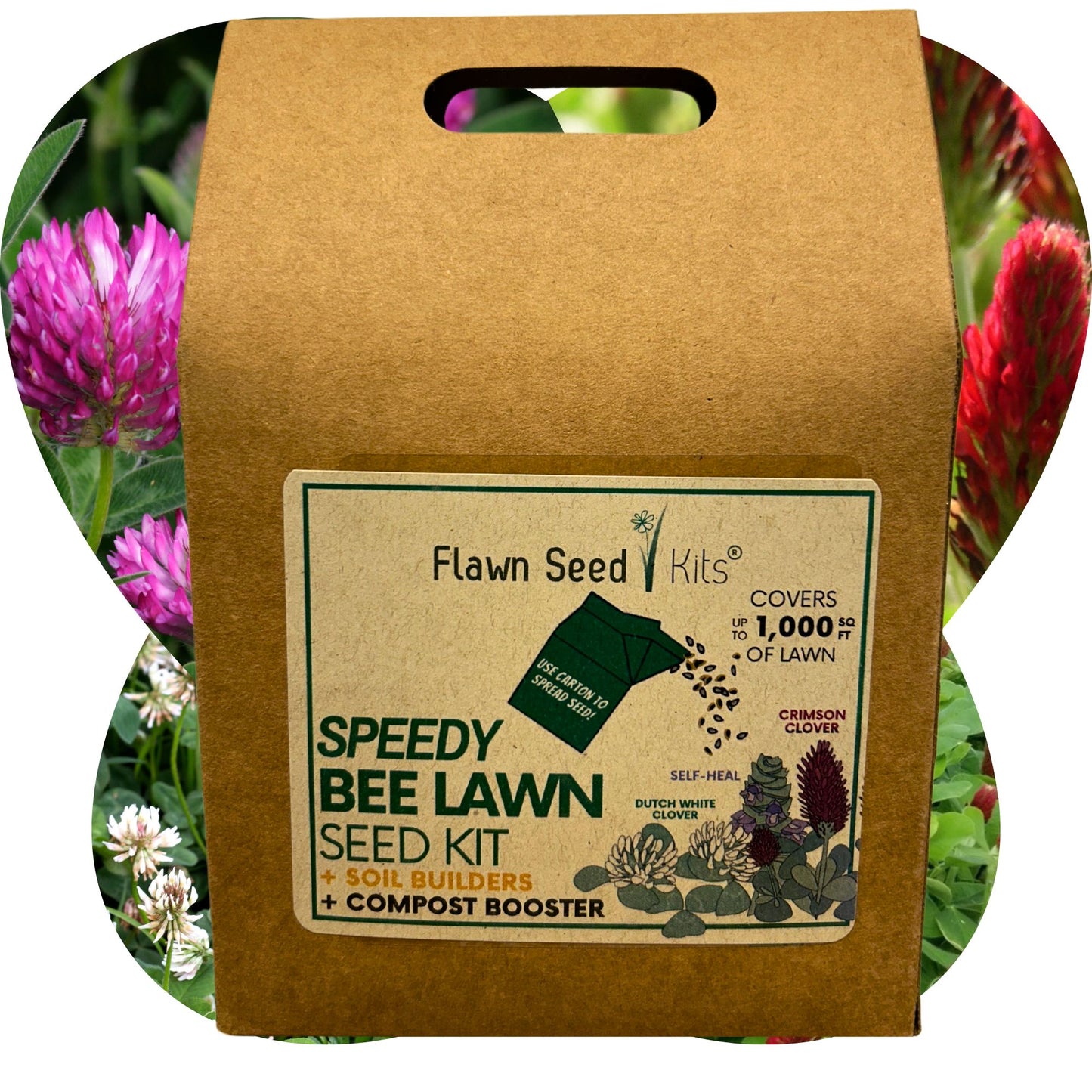 Tri-Color Clover Seed Mix Eco-Spread Carton