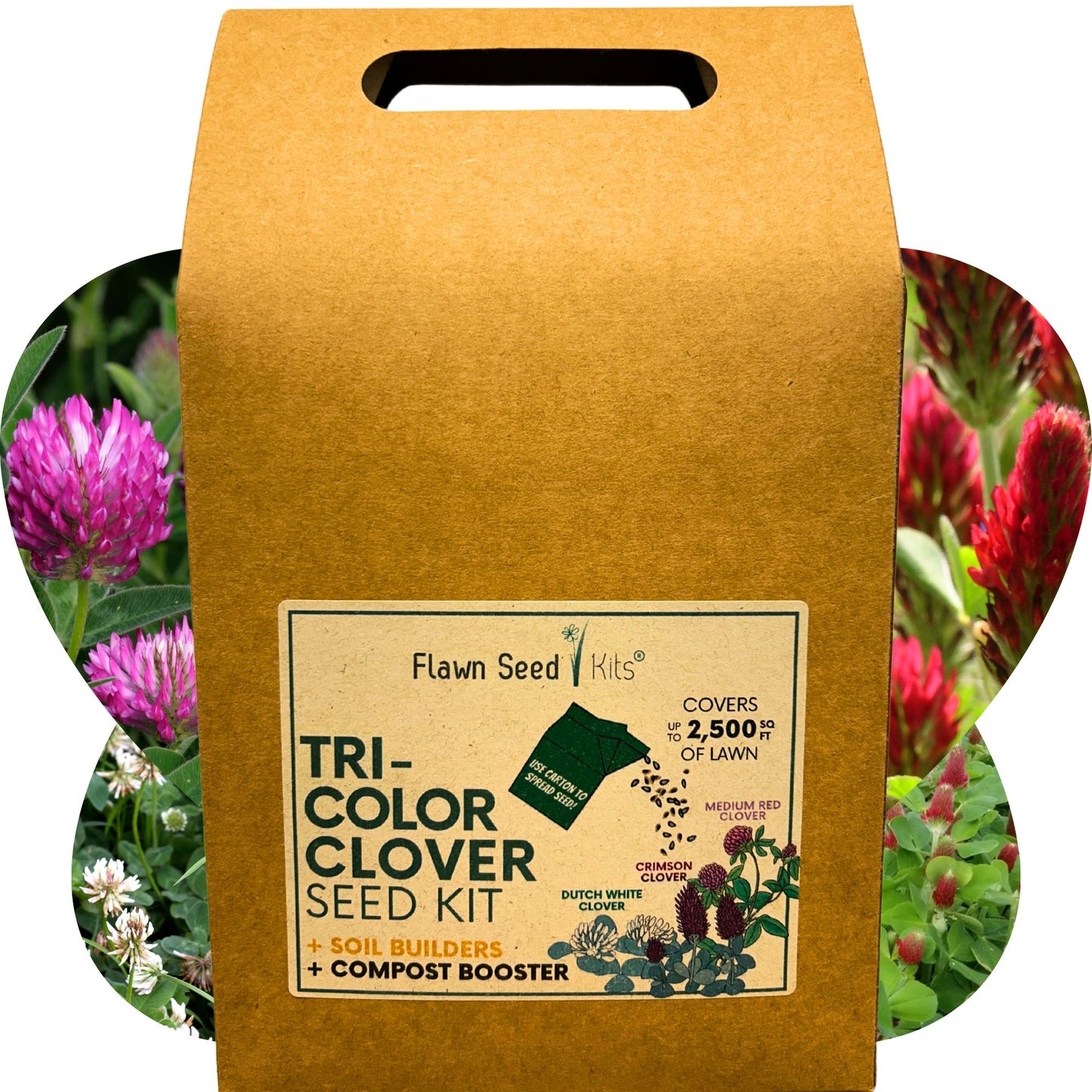 Tri-Color Clover Seed Mix Eco-Spread Carton