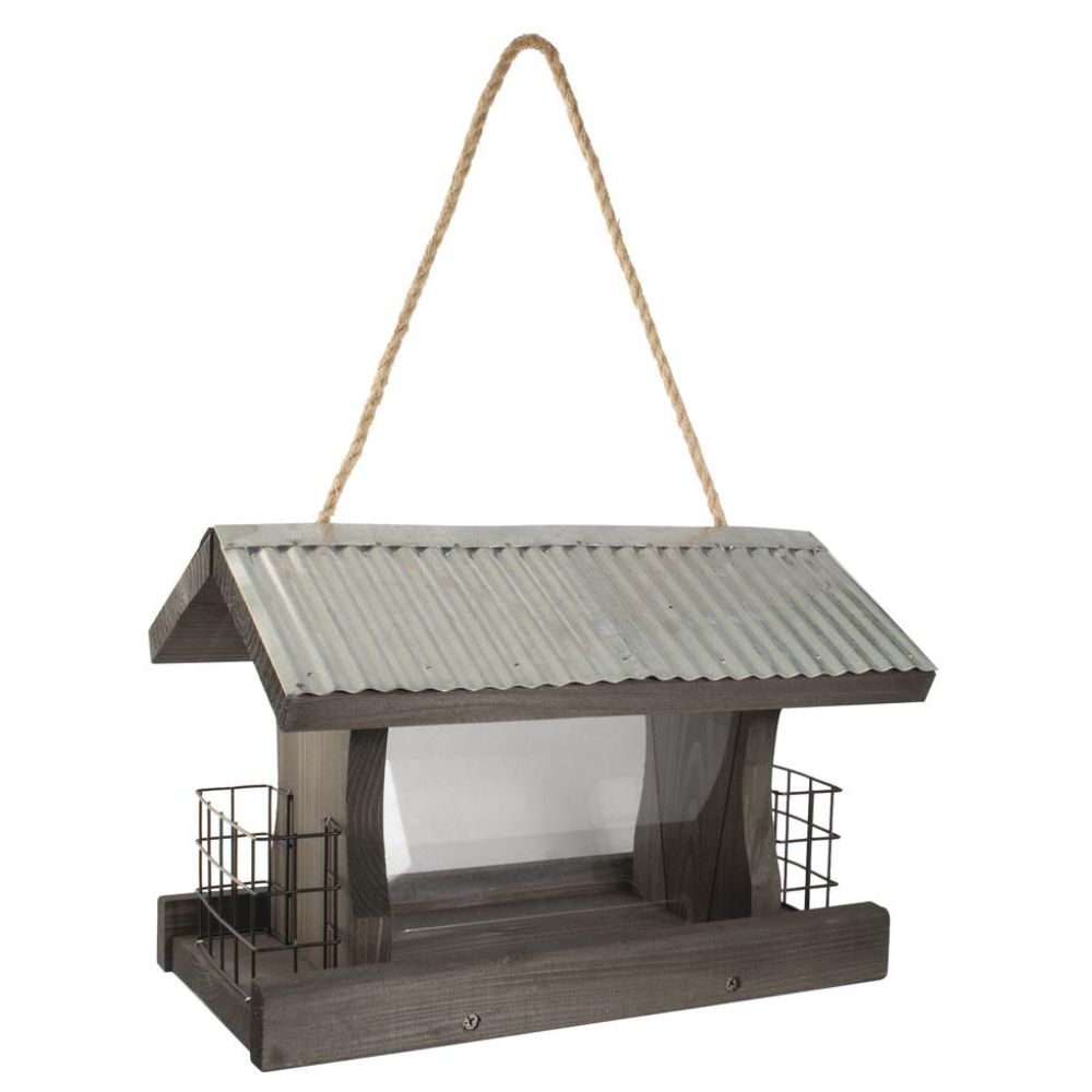 Rustic Bird Feeder with Suet Cages