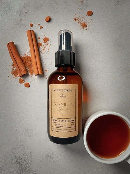 Vanilla Chai - REED DIFFUSER & ROOM SPRAY -- Spiced, Sweet Cream Aroma. by Moon Water Apothecary!